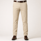 Reuben | Mens Work Straight Leg Business Casual Fleece Lined Trousers, Design 1