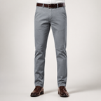 Reuben | Mens Work Straight Leg Business Casual Fleece Lined Trousers, Grey