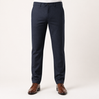 Reuben | Mens Work Straight Leg Business Casual Fleece Lined Trousers, Sapphire