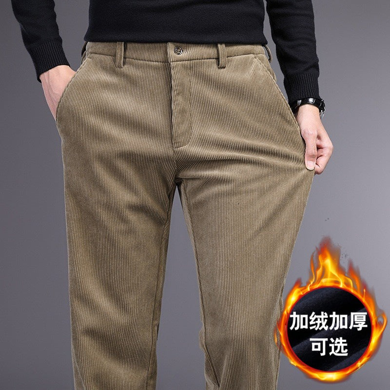 Rex | Mens Corduroy Straight Leg Trousers - 1