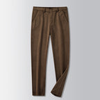 Rex | Mens Corduroy Straight Leg Trousers - Coffee
