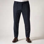 Rex | Mens Corduroy Straight Leg Casual Everyday Trousers, Dark Blue 2