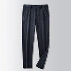 Rex | Mens Corduroy Straight Leg Trousers - Dark Blue