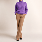 Rhea | Womens Turtleneck Knitted Jumper, Purple