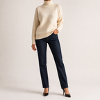 Rhea | Womens Turtleneck Knitted Jumper, White