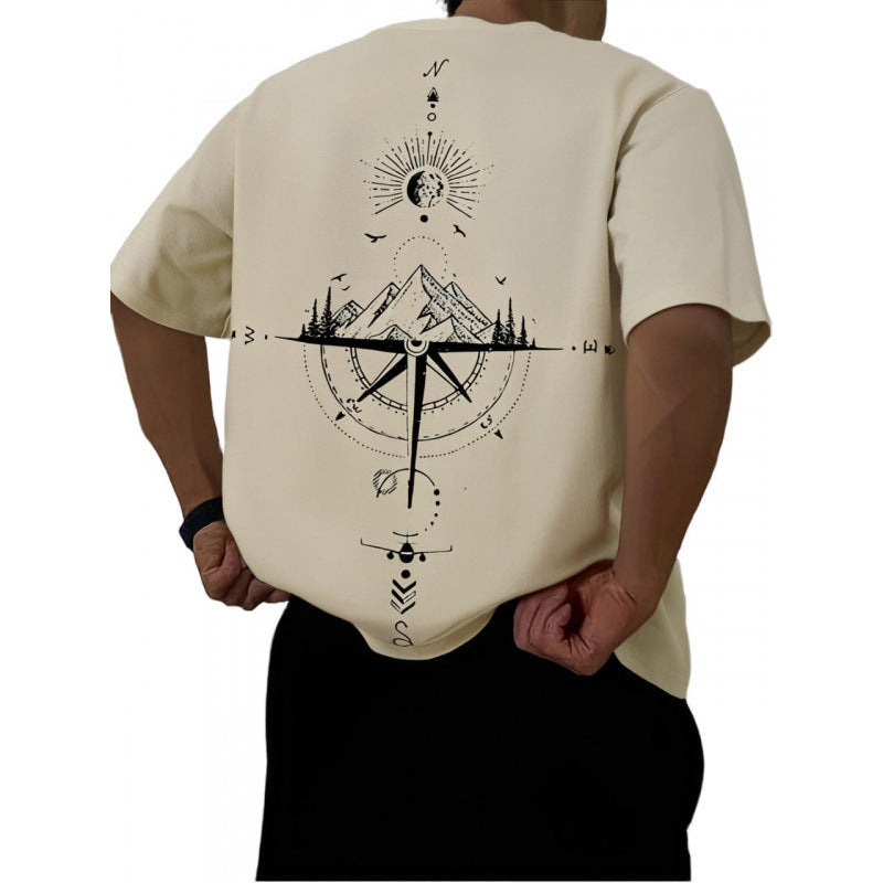 Rick | Mens Graphic T Shirt Drop Shoulder Print Casual Short Sleeve Tee