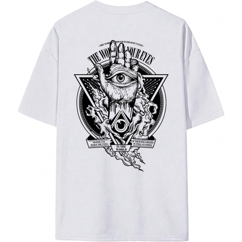 Rick | Mens Graphic T Shirt Drop Shoulder Print Casual Short Sleeve Tee