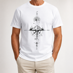 Rick | Mens Graphic T Shirt Drop Shoulder Print Casual Short Sleeve Tee, White