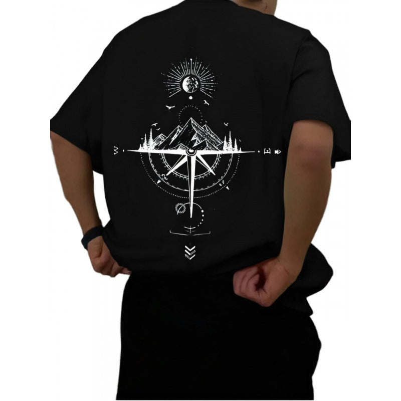 Rick | Mens Graphic T Shirt Drop Shoulder Print Casual Short Sleeve Tee