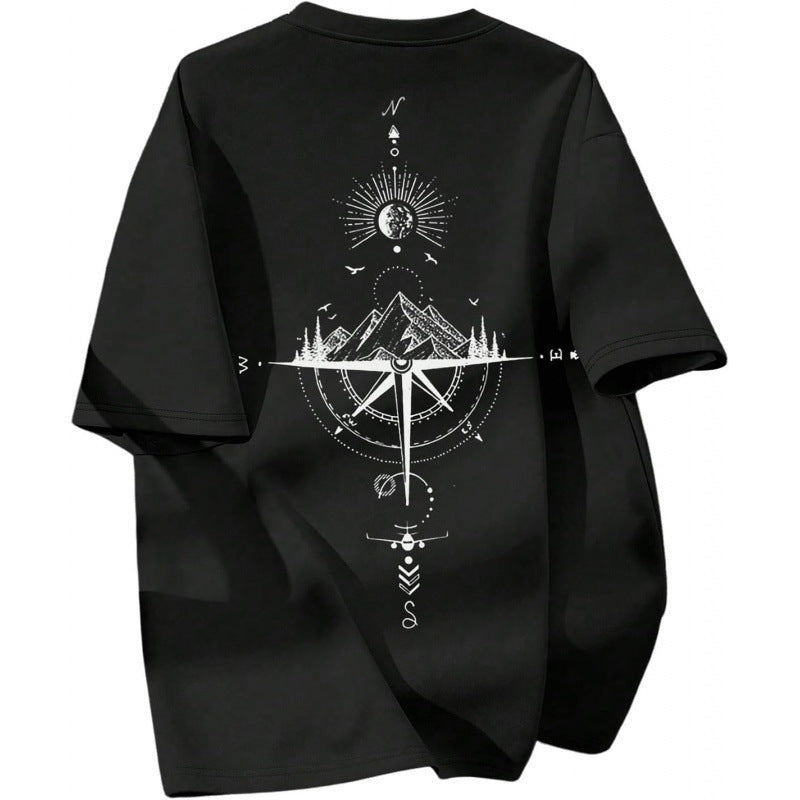 Rick | Mens Graphic T Shirt Drop Shoulder Print Casual Short Sleeve Tee