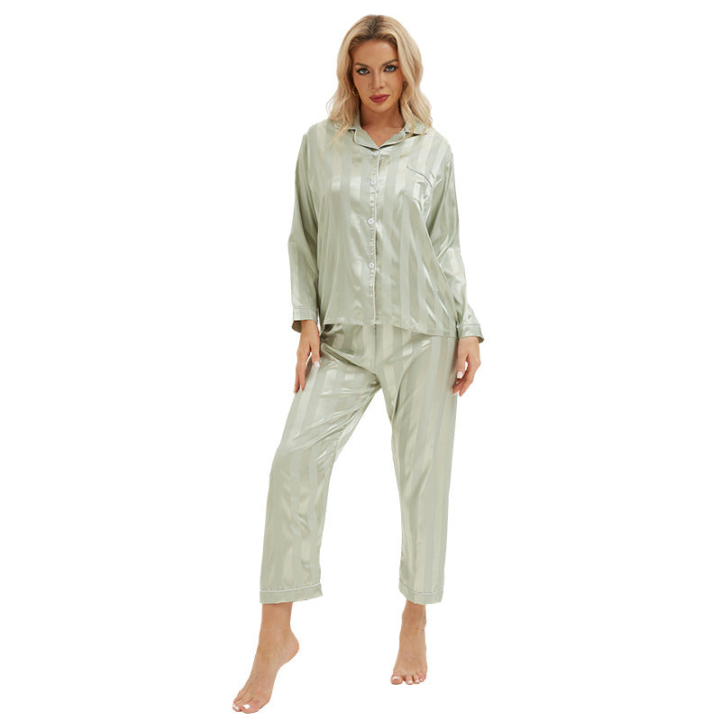 Robin | Womens Satin Jacquard Loungewear Pajama Set