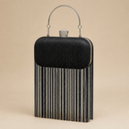 Robyn | Womens Clutch Purse Tassel Evening Shoulder Crossbody Bag, Black