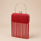 Robyn | Womens Clutch Purse Tassel Evening Shoulder Crossbody Bag, Red