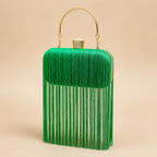 Robyn | Womens Clutch Purse Tassel Evening Shoulder Crossbody Bag, Green