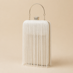 Robyn | Womens Clutch Purse Tassel Evening Shoulder Crossbody Bag, Off White