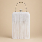 Robyn | Womens Clutch Purse Tassel Evening Shoulder Crossbody Bag, White
