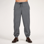 Roderick | Mens Linen Trousers Cotton Casual Tapered Trousers, Dark Grey
