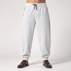 Roderick | Mens Linen Trousers Cotton Casual Tapered Trousers, White