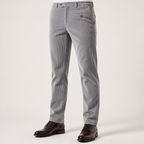 Roland | Mens Corduroy Trousers Business Casual Slim Straight Trousers, Light Grey
