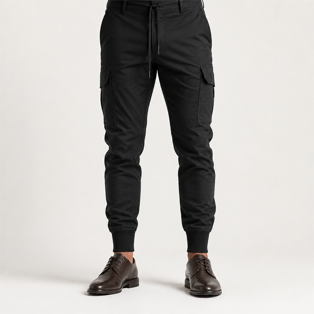 Ronald | Mens Cargo Work Multi Pocket Quick Dry Sports Pants, Black