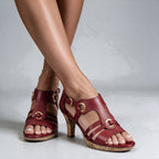 Rosalind Orthopedic Heeled Sandals in red
