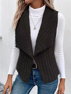 Rosa | Womens Fleece Sleeveless Vest Jacket, Black