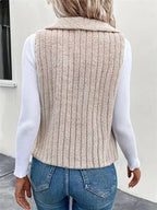 Rosa | Womens Fleece Sleeveless Vest Jacket, Khaki