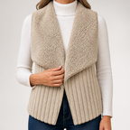 Rosa | Womens Fleece Sleeveless Vest Winter Autumn Gilet Jacket, Khaki