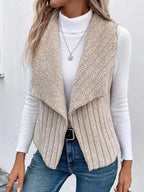 Rosa | Womens Fleece Sleeveless Vest Jacket, Khaki