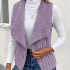 Rosa | Womens Fleece Sleeveless Vest Jacket, Purple