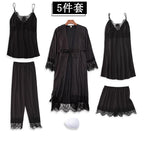 Rosalie | Womens Ice Silk Satin Pyjamas - Black 2