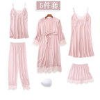 Rosalie | Womens Ice Silk Satin Pyjamas - Brown