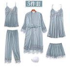 Rosalie | Womens Ice Silk Satin Pyjamas - Turquoise Green