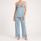 Rosalie | Womens Silk Satin Pyjamas Ice Cool Short Sleeve Loungewear, Turquoise