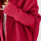 Rosalind | Womens Hooded Knitted Jumper Bat Sleeve Loose Patchwork - 6