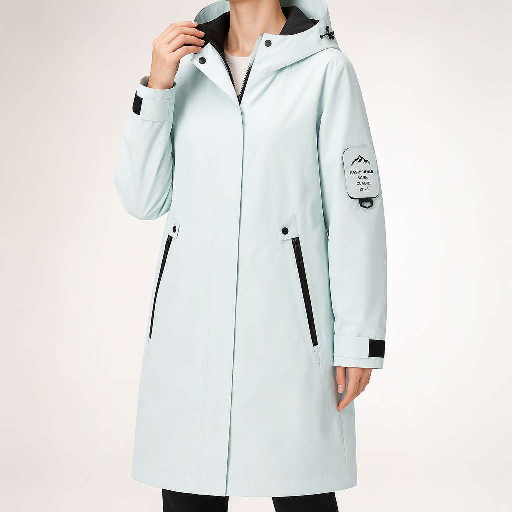 Rosemary | Womens Waterproof Windproof Hooded Outdoor Rain Jacket, Design 3
