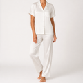Rosie | Womens Printed Loungewear Shorts Pajama Set, White Stripe