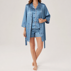 Rosie | Womens Printed Loungewear Shorts Pajama Set, Blue Heart