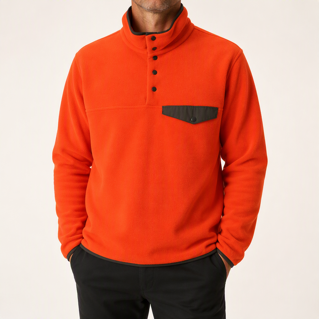 Ross | Mens Color Block Lightweight Casual Fall Coat Jacket, Orange