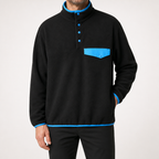 Ross | Mens Color Block Lightweight Casual Fall Coat Jacket, Black Blue