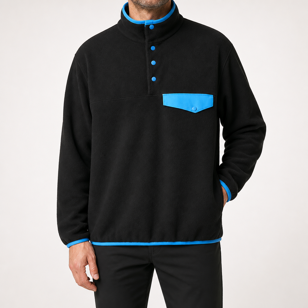 Ross | Mens Color Block Lightweight Casual Fall Coat Jacket, Black Blue