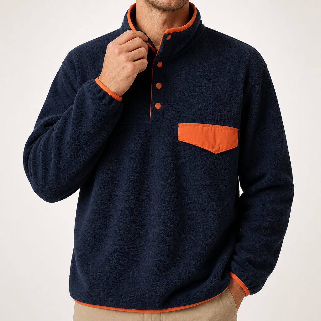 Ross | Mens Color Block Lightweight Casual Fall Coat Jacket, Navy Blue