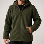 Rowan | Mens Thick Fleece Hooded Warm Polar Coat, Green