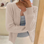 Rowena | Womens Knitted Cardigan Single Breasted Round Neck - 3