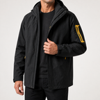 Rupert | Waterproof Hooded Windbreaker Jacket, Mens Black