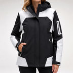 Rupert | Waterproof Hooded Windbreaker Jacket, Womens Black White
