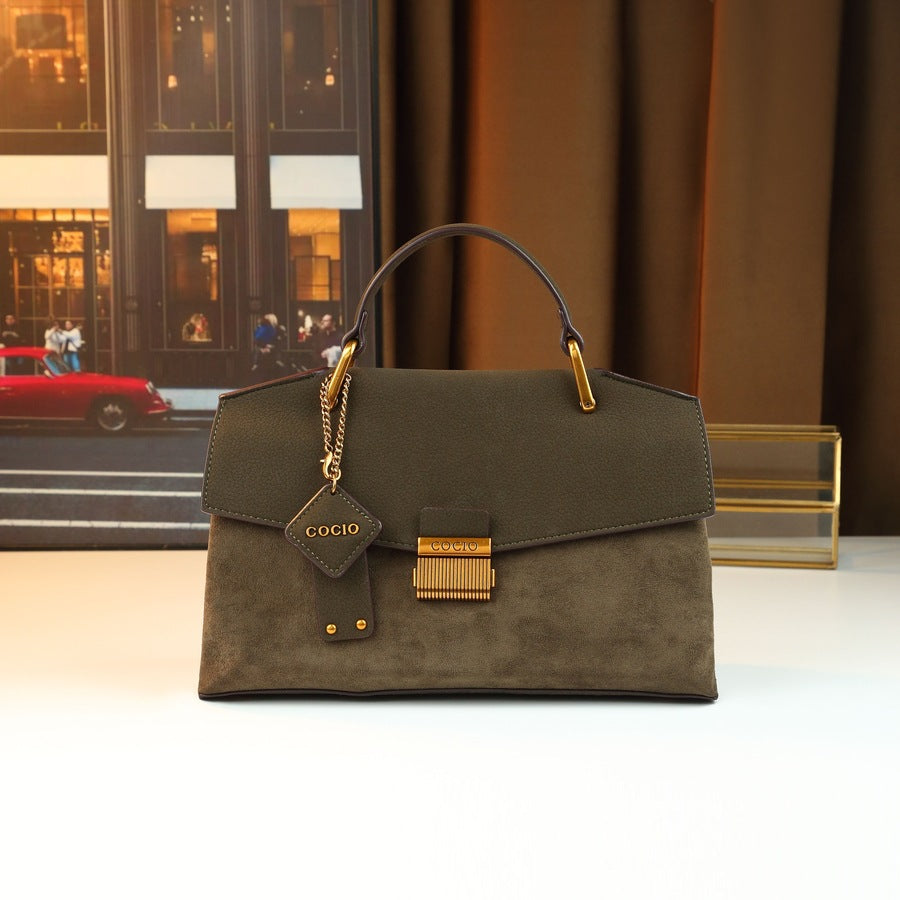 Ruth | Womens Shoulder Bag Crossbody Purse Pebbled Lock Detail Handbag