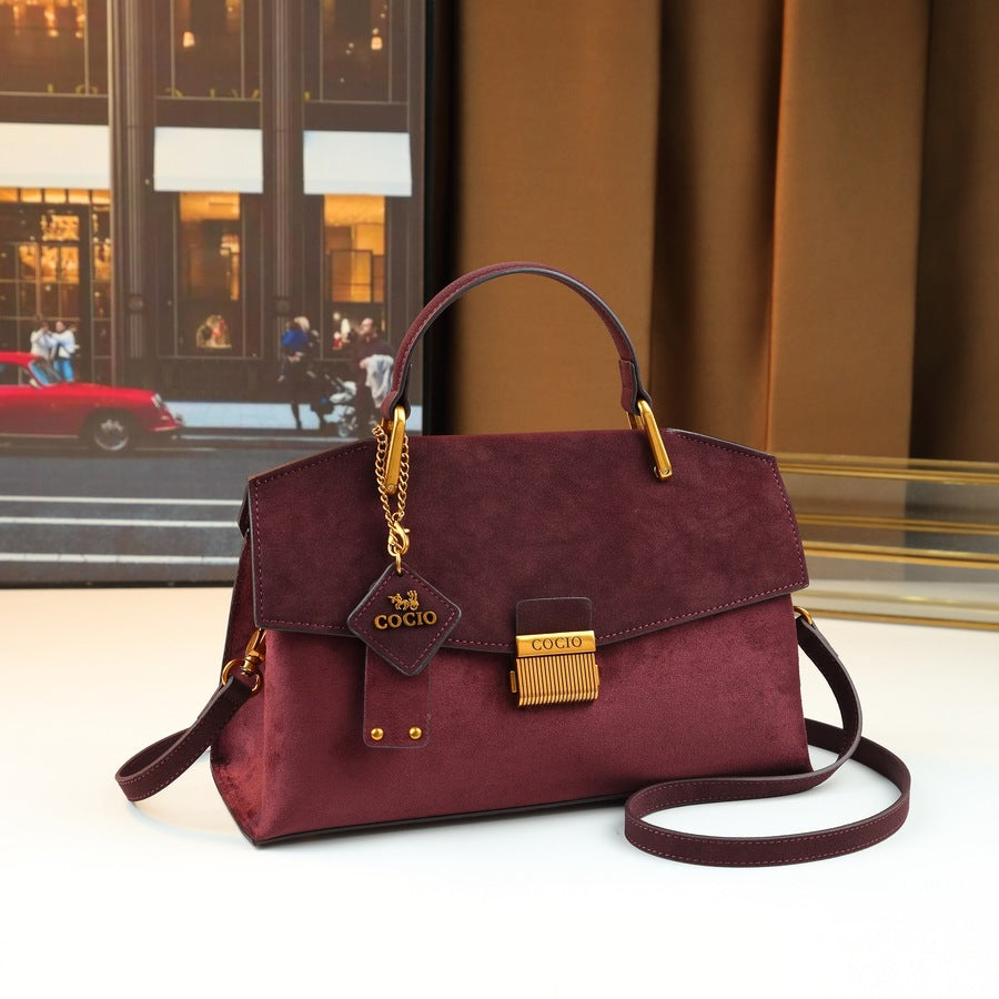 Ruth | Womens Shoulder Bag Crossbody Purse Pebbled Lock Detail Handbag