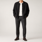 Sabian | Mens Knitted Jumper Soft Loose Casual Sweater, Black 2