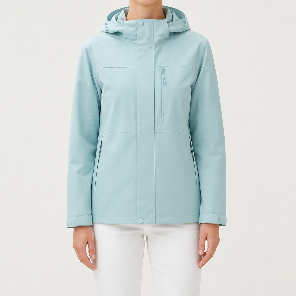Sabina | Womens Waterproof Hooded 3-in-1 Jacket, Mist Blue
